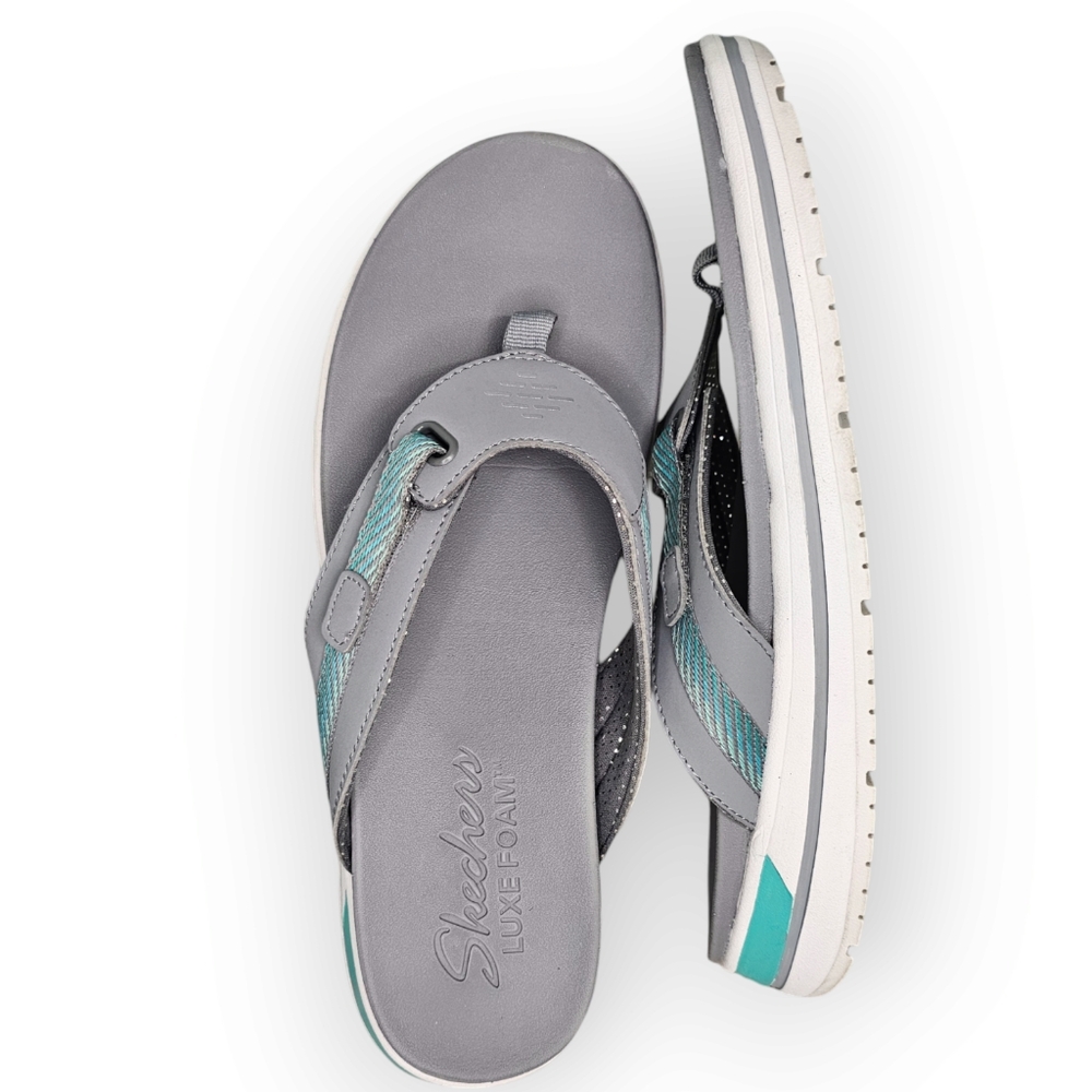 SKECHERS - WOMENS INTERGRADES - BRIGHTER DAYS SANDALS Gray Vegan